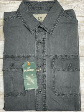 Outdoor Life Charcoal Gray Button up Short Sleeve Shirt Size  Small New with Tag